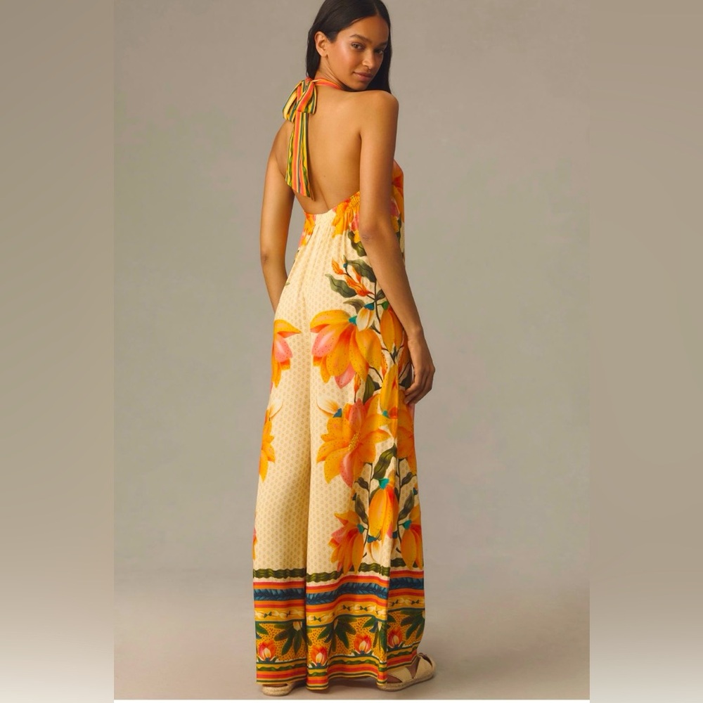 FARM RIO Floral Halter Jumpsuit - Picture 2 of 12